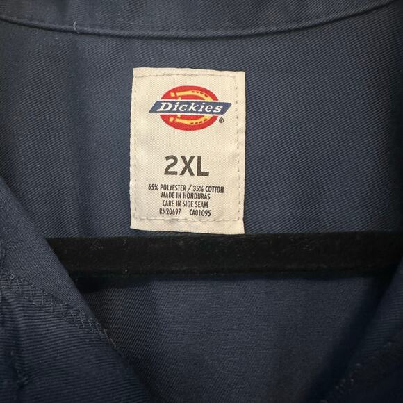 Dickie's Men's Short Sleeve Work Shirt Navy 2XL NWOT - Picture 2 of 5